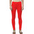 Women's Red Cotton Blend Leggings By Ww Won Now
