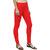 Women's Red Cotton Blend Leggings By Ww Won Now