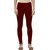 Women's Maroon Cotton Blend Leggings By Ww Won Now