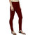Women's Maroon Cotton Blend Leggings By Ww Won Now