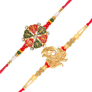 Vighnaharta Lord Ganpati and  Heart  Rakhi