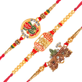 Vighnaharta Pan Ganesh, Siddhivinayak and  Dahihandi  Rakhi Set