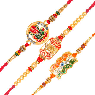 Vighnaharta Pan Ganesh, Siddhivinayak and  Tiranga  Rakhi Set