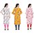BLANCORA Women Floral Print Keyhole Neck Straight Kurta(pack of  3)