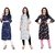 BLANCORA Women Floral Print Keyhole Neck Straight Kurta(pack of  3)