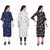 BLANCORA Women Floral Print Keyhole Neck Straight Kurta(pack of  3)