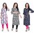 BLANCORA Women Floral Print Keyhole Neck Straight Kurta(pack of  3)
