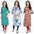 BLANCORA Women Floral Print Keyhole Neck Straight Kurta(pack of  3)