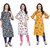BLANCORA Women Floral Print Keyhole Neck Straight Kurta(pack of  3)
