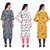 BLANCORA Women Floral Print Keyhole Neck Straight Kurta(pack of  3)