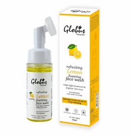 Globus Naturals Refreshing Lemon Face Wash with Face Massage Brush