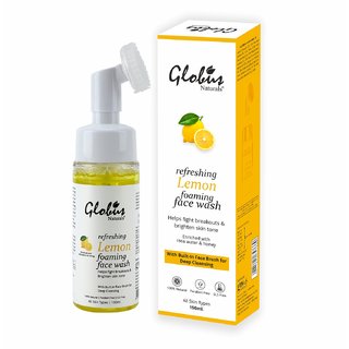 Globus Naturals Refreshing Lemon Face Wash with Face Massage Brush