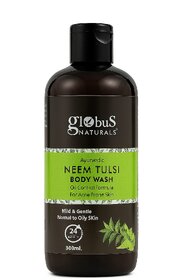 Globus Naturals Neem Tulsi Body Wash 300ml - Gentle, Natural Cleanser for Soft & Refreshing Skin