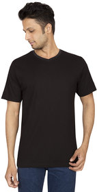Red Line Mens Black Solid V-Neck T-Shirts