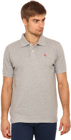 Red Line Men's Grey Solid Polo Collar T-Shirt