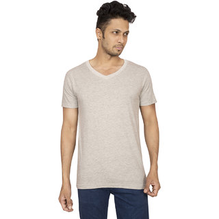 Red Line Mens Grey Solid V-Neck T-Shirts