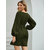 Code Yellow Women Elegant Mint Green Elastic Sleeve Crepe Short Dress