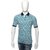 Red Line Men's Aqua Printed Polo Collar T-Shirt