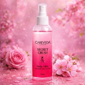 CareVeda Secret Crush Body Mist 100ml | Long Lasting Fruity | Refreshing Perfume Spray for Women | Premium 100 ML