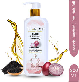 TruNext Onion Black Seed Shampoo For Hair Growth and Hair Fall Control, No Paraben and Sulphate, 300 ml