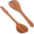 Handcrafted Wooden Rice Spoon   Slotted Turner Round Dark Brown pack of 2