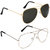 Kanny Devis Aviator Unisex Sunglasses Combo of 2(300-DRNOGOLD)