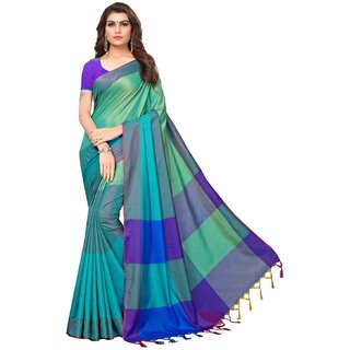 SVB Saree Green Chanderi Saree With Tassels