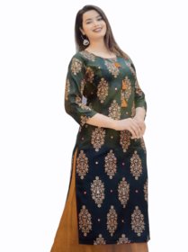 My Your Creation Gold Foil Print Kurti