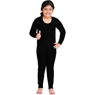 U-LIGHT BABIES THERMAL SET WARMY SET FOR BABIES (SIZE - 14, BLACK)