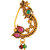 Oxidised Gold with Artificial stone and beads  with Peals Alloy Maharashtrian Nath Nathiya./ Nose Pin for women