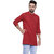 Srigra Men Red Cotton Straight Fit Kurta