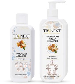 TRUNEXT MOROCCAN ARGAN OIL 200ML +ARGAN SHAMPOO 300ML- HAIR COMBO