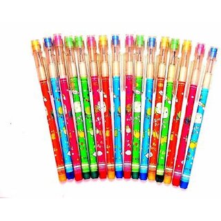 SunriseCar Pencils with Eraser for Kids, Stydents, (Multicolor) - ( Pack of 24 )