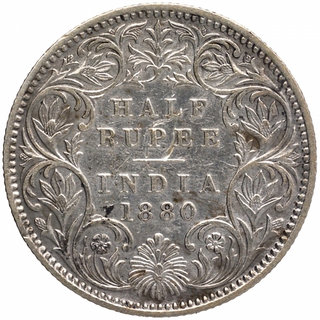 half rupees 1880 fine condition