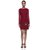Miss Chase Womens Maroon Round Neck Full Sleeves Lace Bodycon Mini Dress