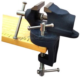 Scorpion Table Vice Clamp Type Revolving 40 mm (1-1/2 inch) Cast Iron Professional Table vice Clamp Type Revolving Blue