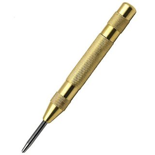 +5 Inch Brass Automatic Center Pin Punch Spring Loaded Marking Starting Holes Tool High Speed Center Punch