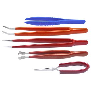 5 pc Tweezers With Insulated Handle For Gadget Repair, Craft  Arts, Hobby Work, General Work