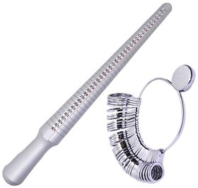 Combo of 36 PC Metal Ring Sizer + Aluminum Ring Stick Universal