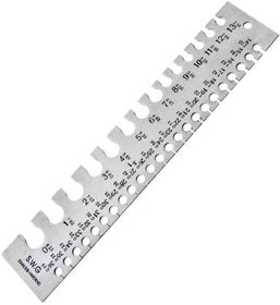 Scorpion Stainless Steel Wire Thickness Gauge Marked with MM and SWG Craft Bead Tool Hole Gauge
