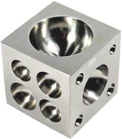 Steel Dapping Block Sqaure Round Cavities 1.5 x 1.5 x 1.5 inch - Doming Block Square Jewellery Making Bench Tool