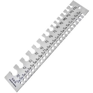 Scorpion Stainless Steel Wire Thickness Gauge Marked with MM and SWG Craft Bead Tool Hole Gauge