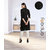 Fabclub Cotton Flex Solid Plain Front Slit Straight Women Kurta (Black)
