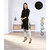 Fabclub Cotton Flex Solid Plain Front Slit Straight Women Kurta (Black)