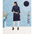 Fabclub Cotton Flex Solid Plain Front Slit Straight Women Kurta (Navy Blue)