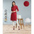 Fabclub Cotton Flex Solid Plain Front Slit Straight Women Kurta (Maroon)