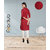 Fabclub Cotton Flex Solid Plain Front Slit Straight Women Kurta (Maroon)