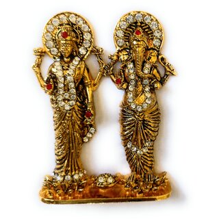 Shree Ganesh Laxmi 24k Gold Plated Idol