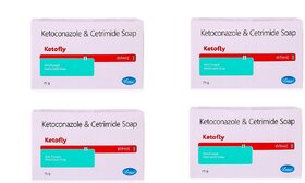 Ketofly antiseptic antifungal soap (Pack of 4 pcs.) 75gm each