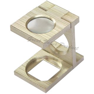 Bobby Eye Glass Magnifier 10x Nickelled Eye Glass Folding Hand-held Portable Loupe for Jewelers Textile Diamonds Etc